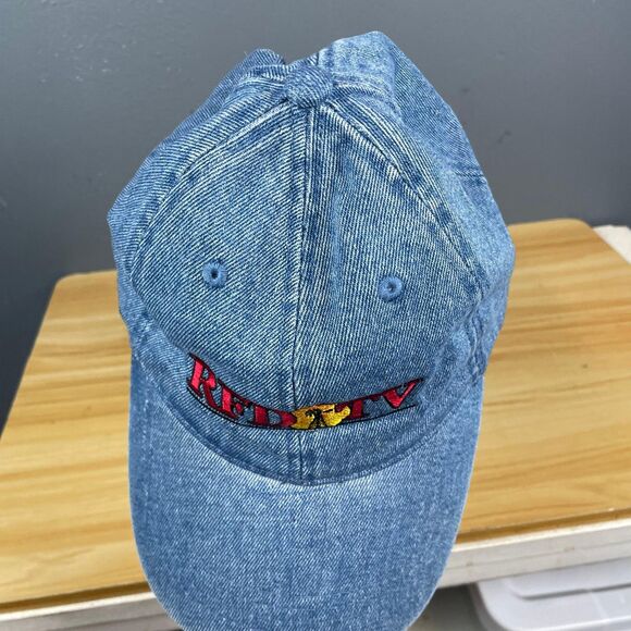 RFD-TV Denim Baseball Cap Unisex Adjustable Blue Embroidered Logo Hat Outdoor - Picture 6 of 7